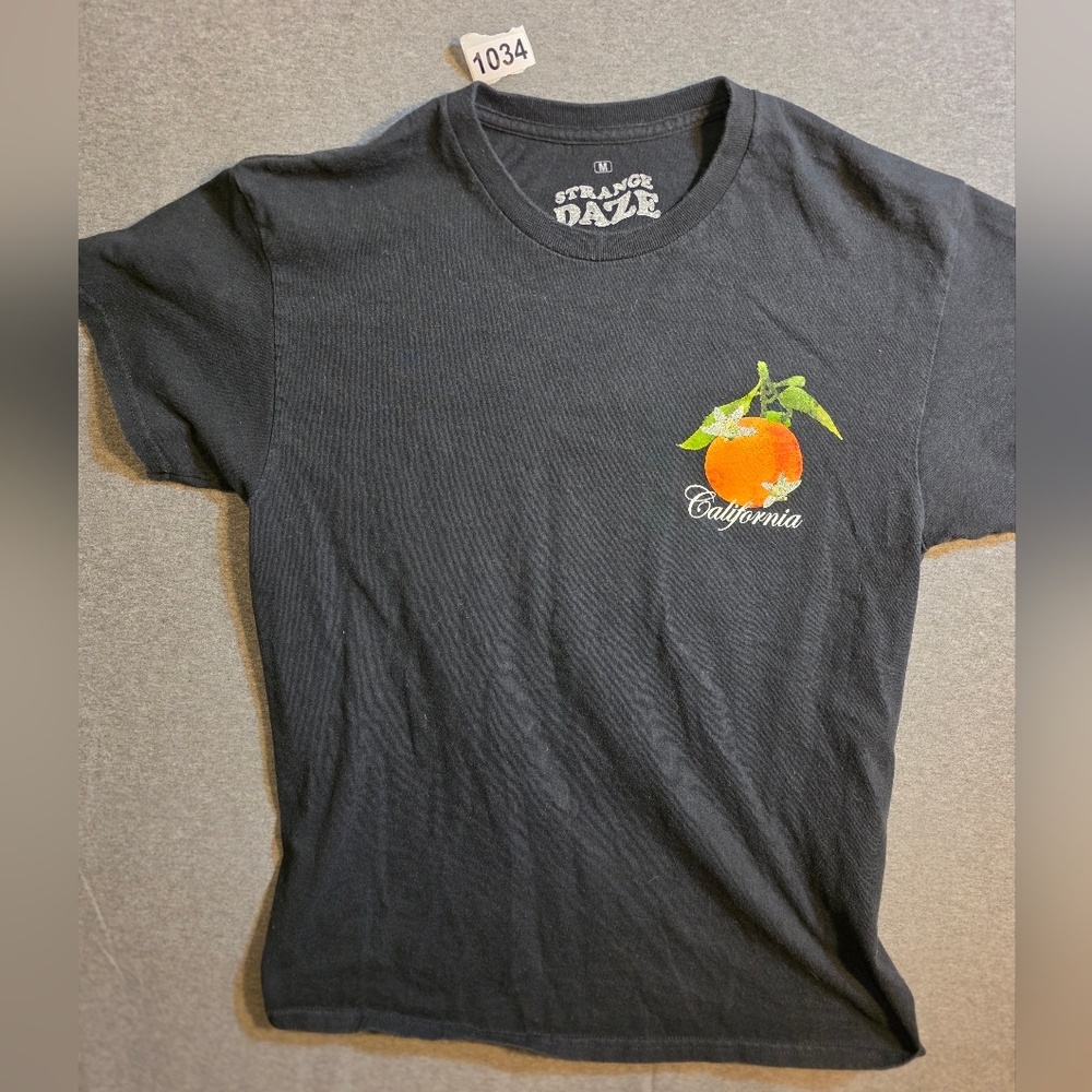 Strange Daze Black California Orange Tee Mens/unisex Medium Advertising